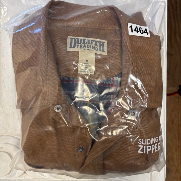 Duluth Trading Co. Fire Hose Flannel Lined Tan Brown Cotton Jacket M Mens 92322 - Picture 5 of 6